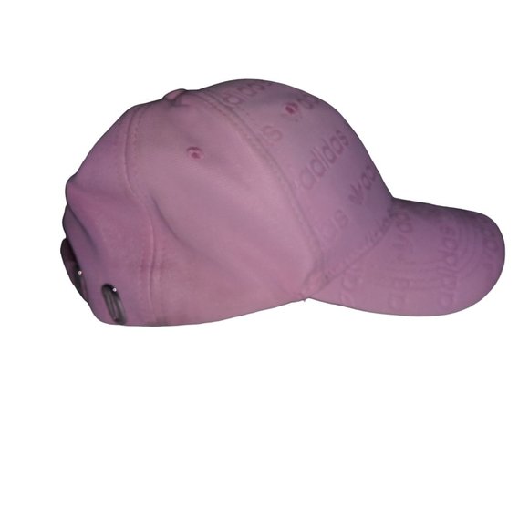 Adidas Logo Pink Baseball Hat Adjustable Buckle Strap Unisex Pink Cap One Size - Picture 4 of 10